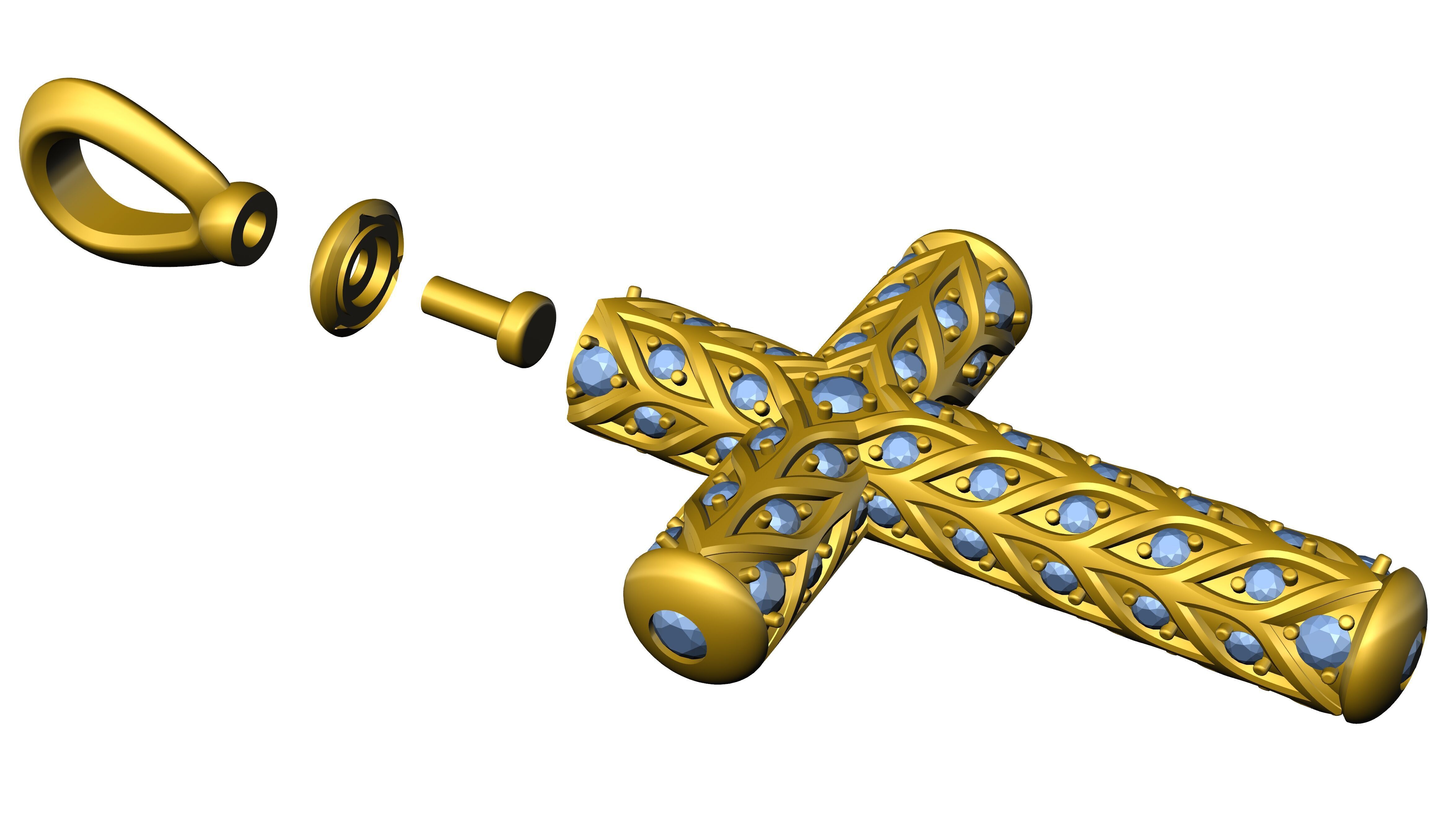 Cross 3DM STL OBJ model for 3D printing and CNC 3D print model_10