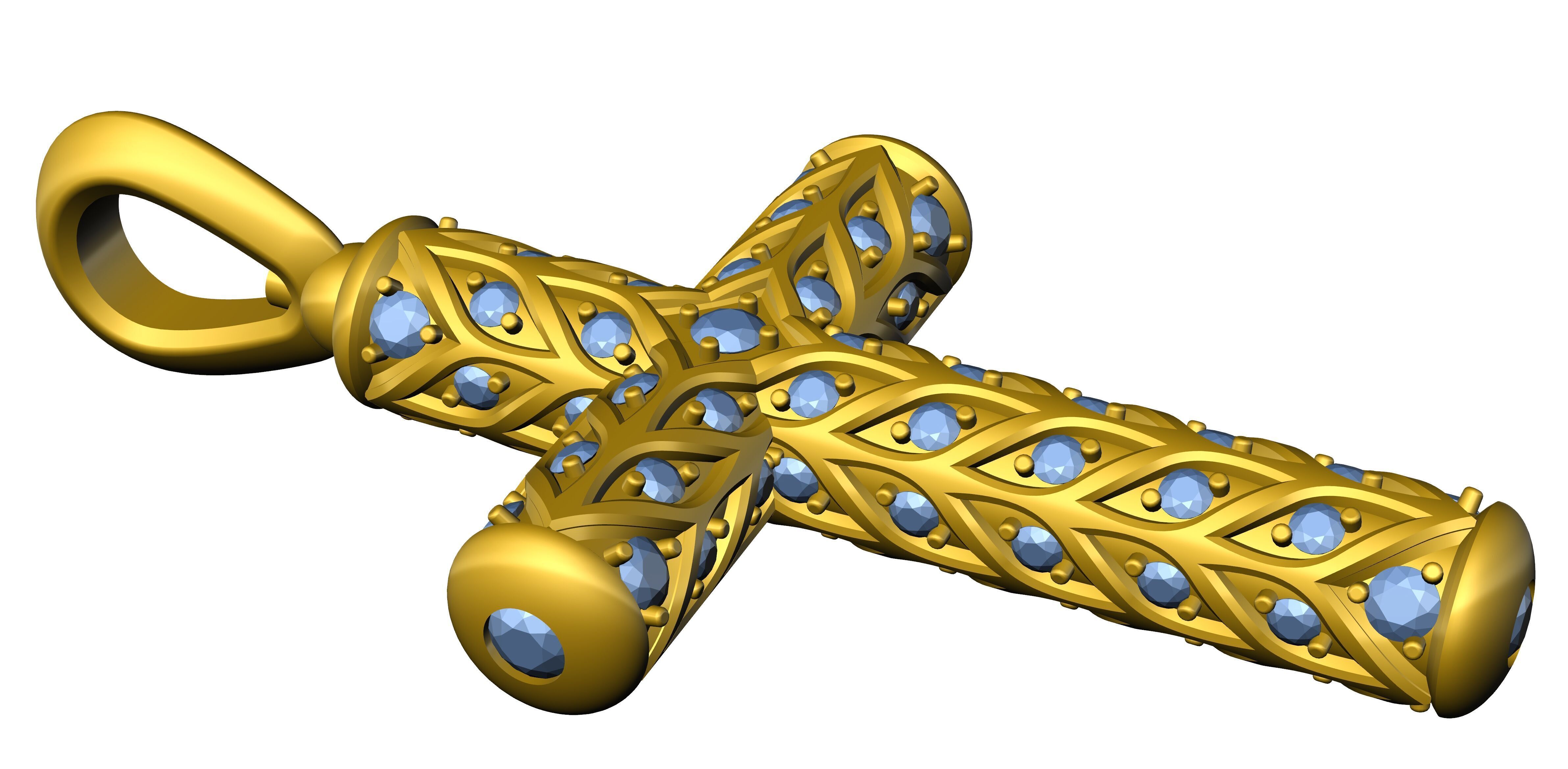 Cross 3DM STL OBJ model for 3D printing and CNC 3D print model_9
