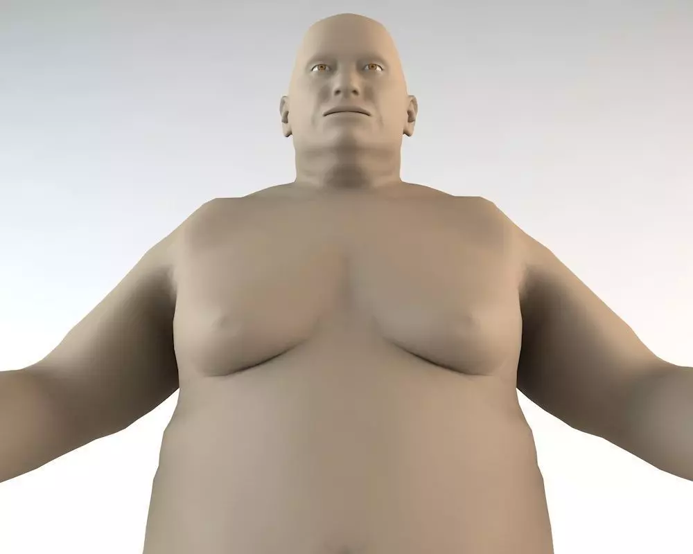 Overweight Caucasian Male Human Character Low-poly 3D model