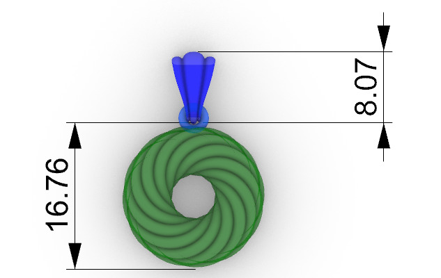 Black Hole Spiral Pendant Necklace Charm Bracelet Jewelry 3D print model_27