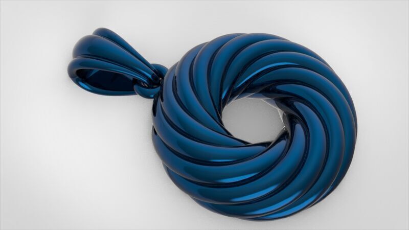 Black Hole Spiral Pendant Necklace Charm Bracelet Jewelry 3D print model_12