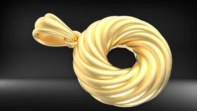 Black Hole Spiral Pendant Necklace Charm Bracelet Jewelry 3D print model_13