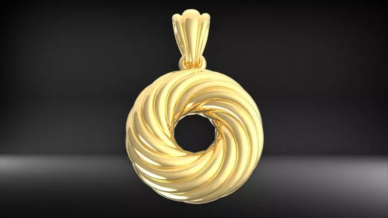 Black Hole Spiral Pendant Necklace Charm Bracelet Jewelry 3D print model_0