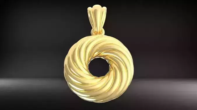 Black Hole Spiral Pendant Necklace Charm Bracelet Jewelry 3D print model