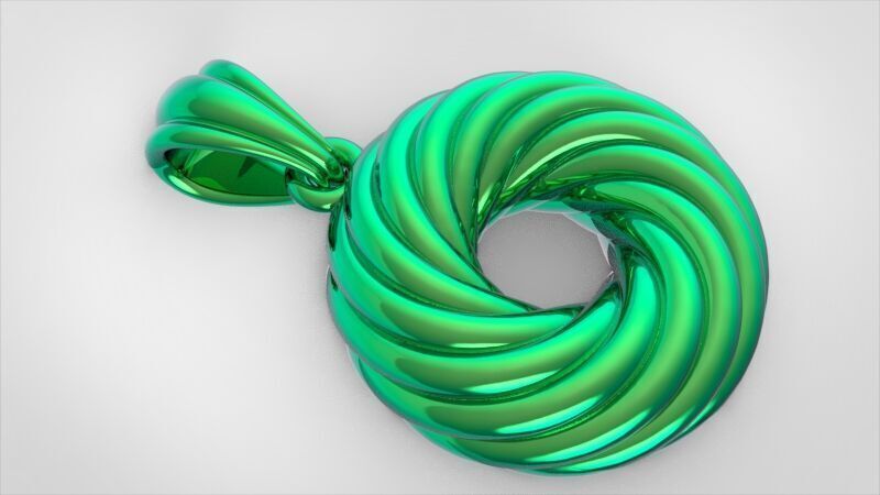 Black Hole Spiral Pendant Necklace Charm Bracelet Jewelry 3D print model_23