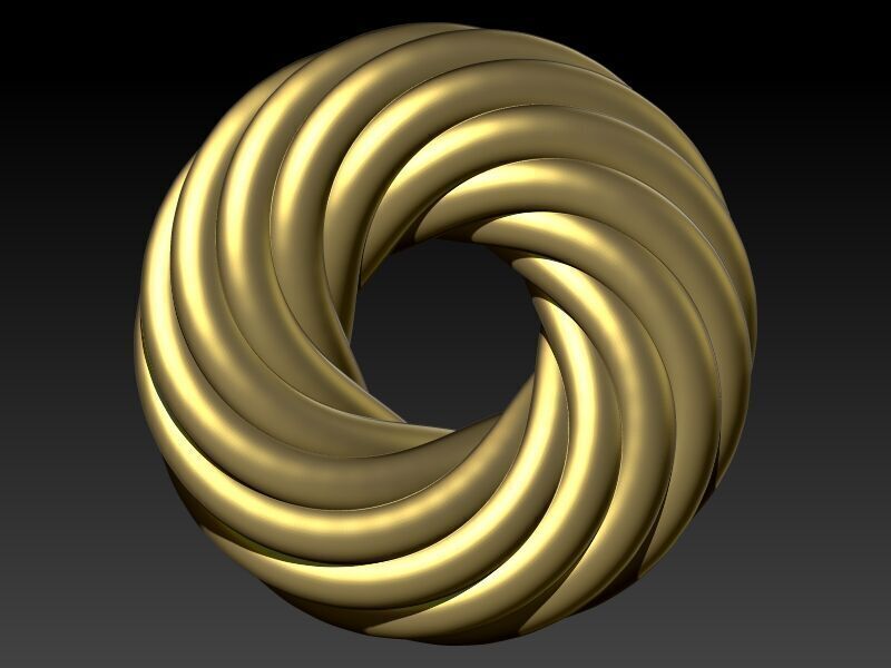 Black Hole Spiral Pendant Necklace Charm Bracelet Jewelry 3D print model_4