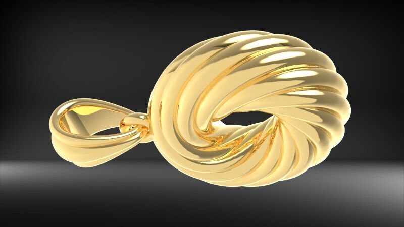 Black Hole Spiral Pendant Necklace Charm Bracelet Jewelry 3D print model_15