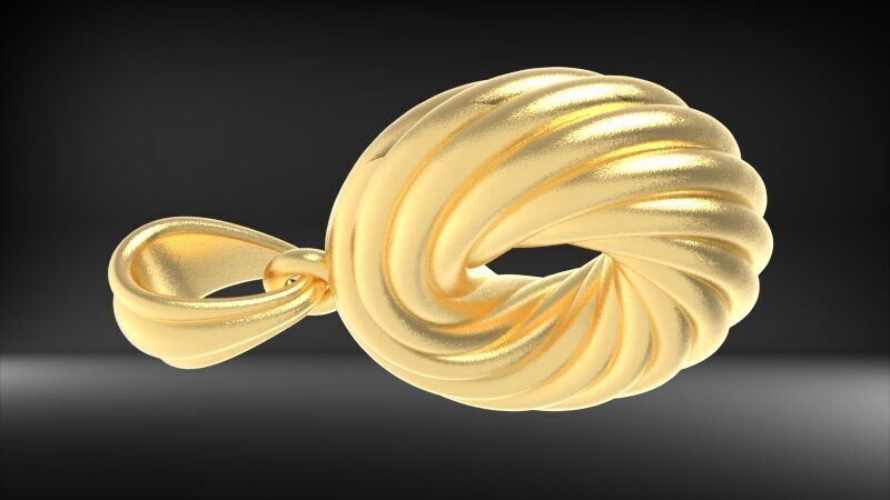 Black Hole Spiral Pendant Necklace Charm Bracelet Jewelry 3D print model_28