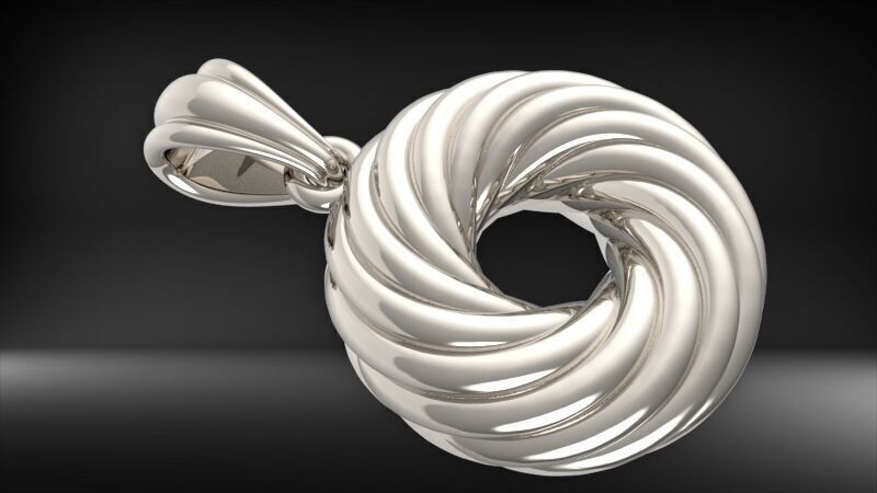 Black Hole Spiral Pendant Necklace Charm Bracelet Jewelry 3D print model_19