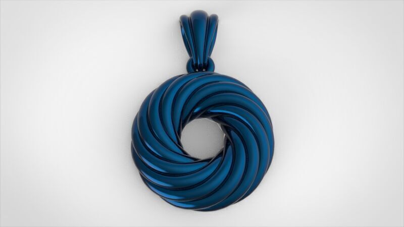 Black Hole Spiral Pendant Necklace Charm Bracelet Jewelry 3D print model_25