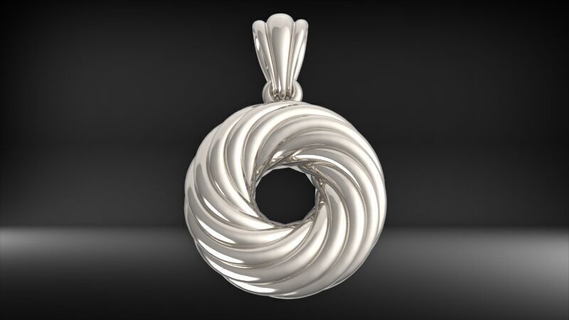 Black Hole Spiral Pendant Necklace Charm Bracelet Jewelry 3D print model_7