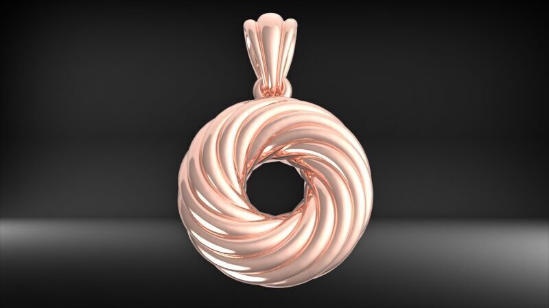 Black Hole Spiral Pendant Necklace Charm Bracelet Jewelry 3D print model_10