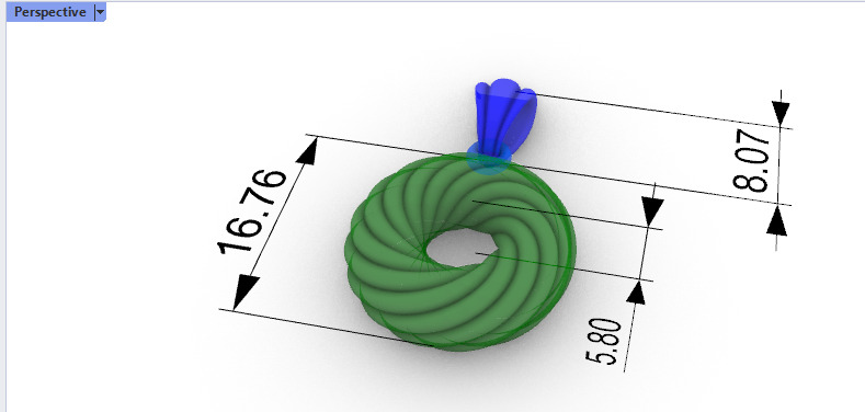 Black Hole Spiral Pendant Necklace Charm Bracelet Jewelry 3D print model_24