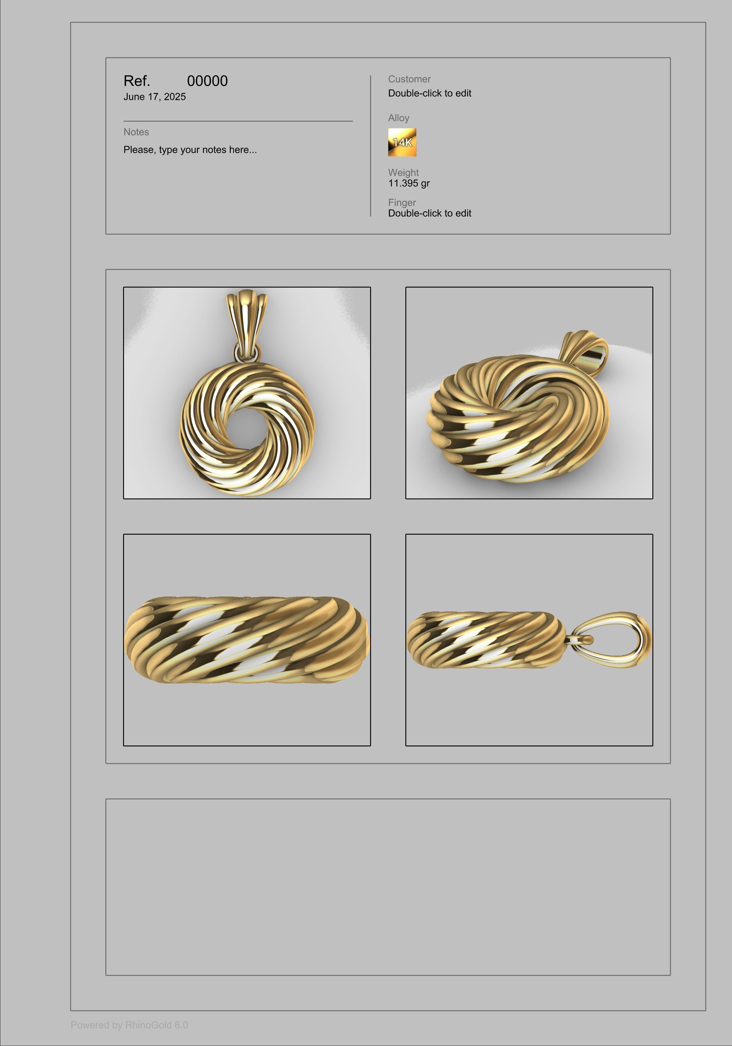 Black Hole Spiral Pendant Necklace Charm Bracelet Jewelry 3D print model_29