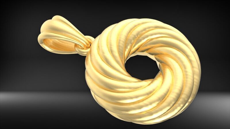 Black Hole Spiral Pendant Necklace Charm Bracelet Jewelry 3D print model_17