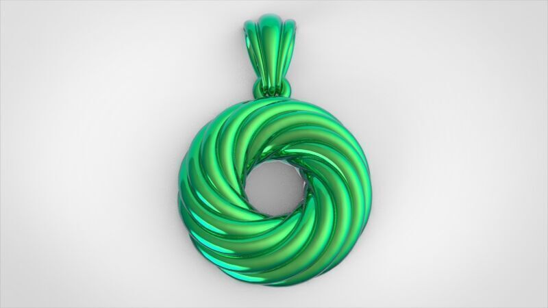 Black Hole Spiral Pendant Necklace Charm Bracelet Jewelry 3D print model_18