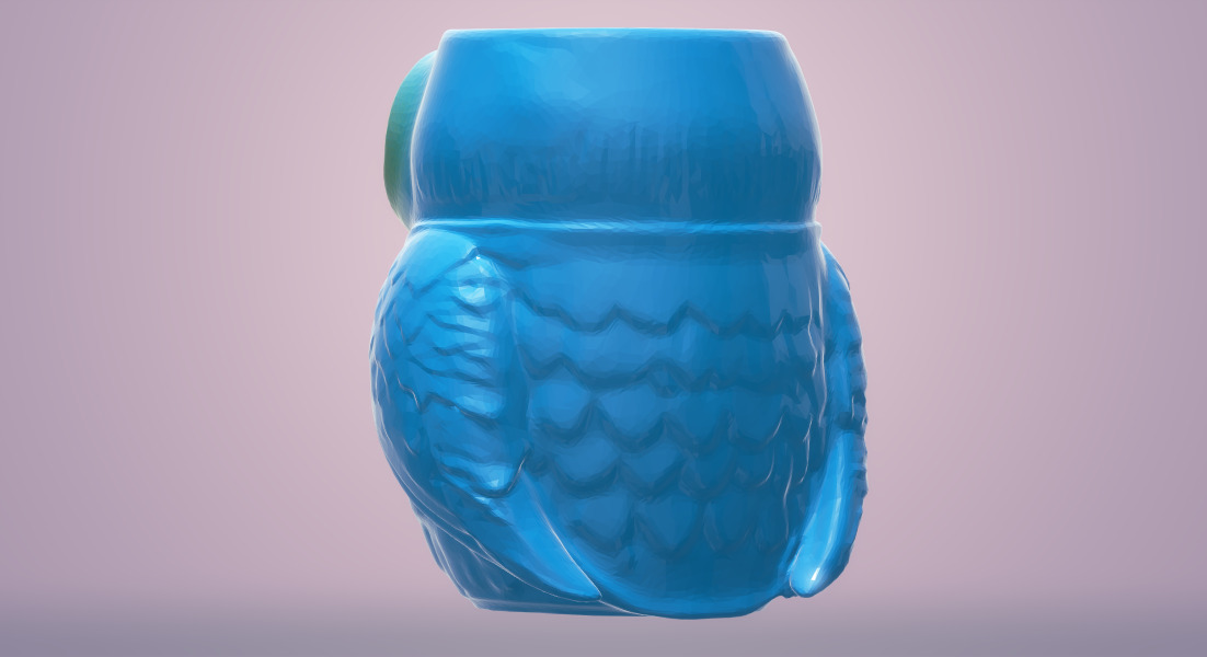 owl pot 3D print model_2