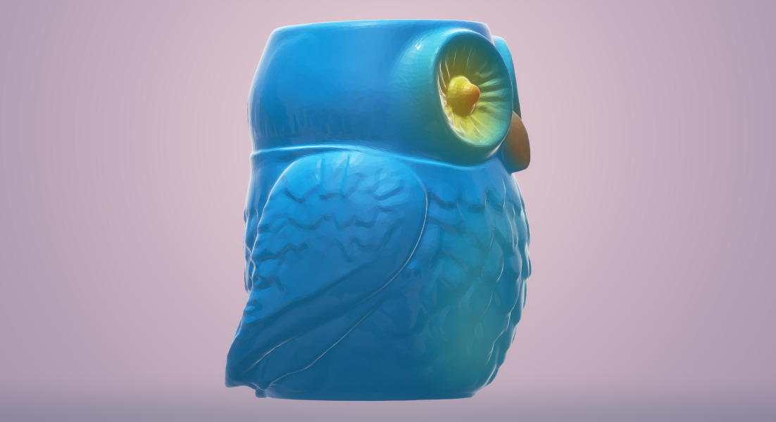 owl pot 3D print model_3