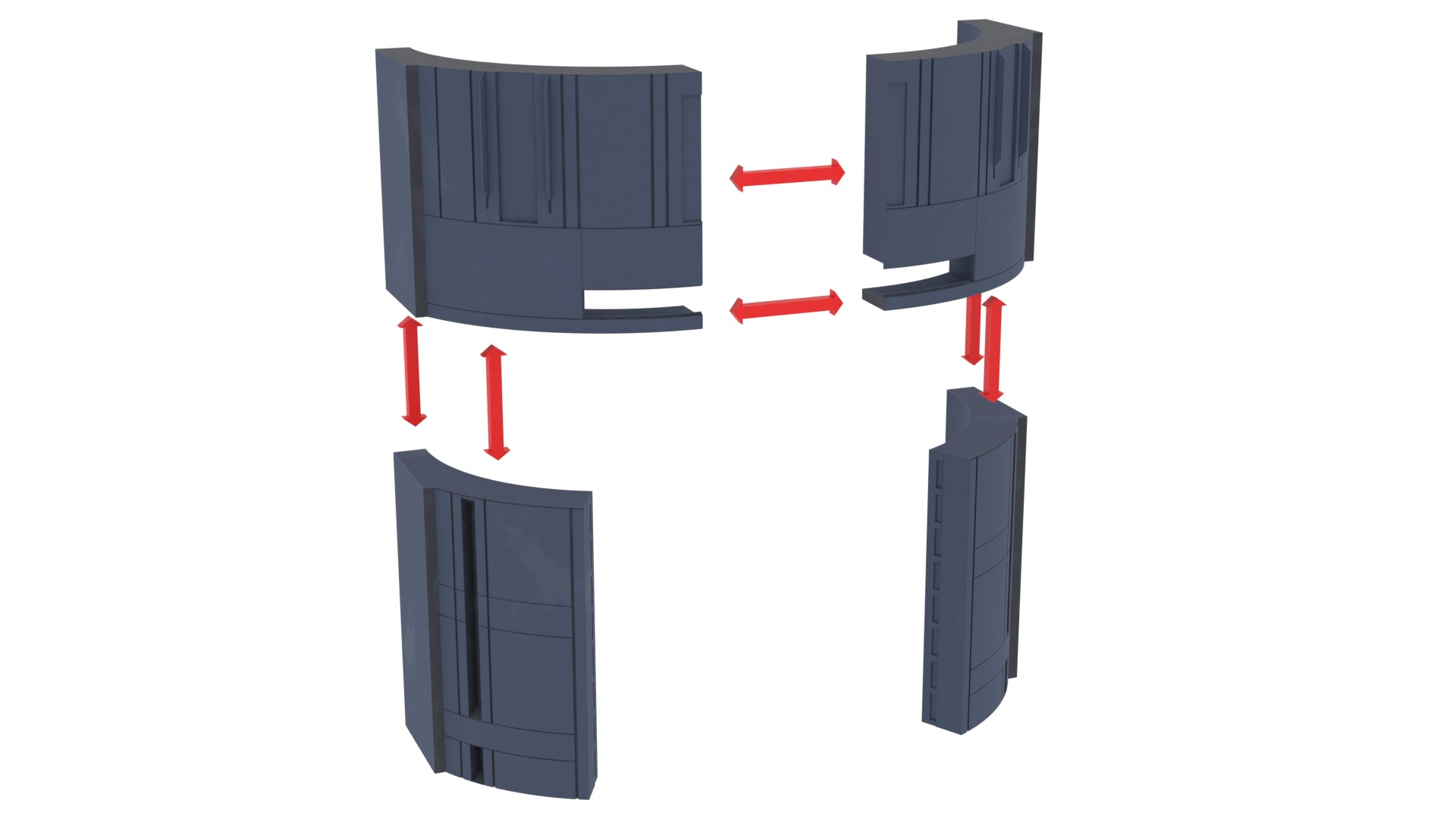 Set 2c - Death Star Elevators 1-6 Scale Hottoys  3D Model Collection_20