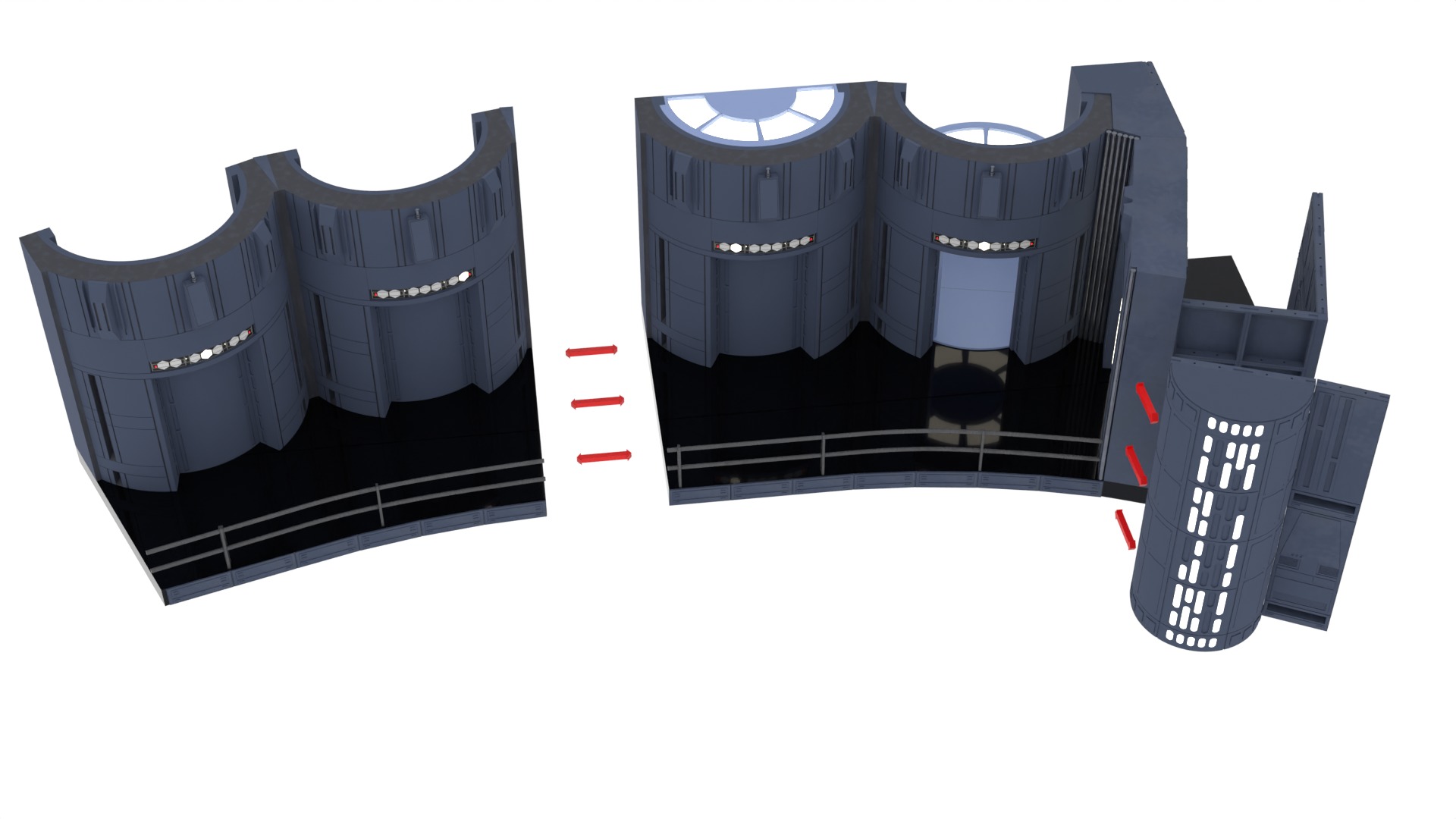 Set 2c - Death Star Elevators 1-6 Scale Hottoys  3D Model Collection_50