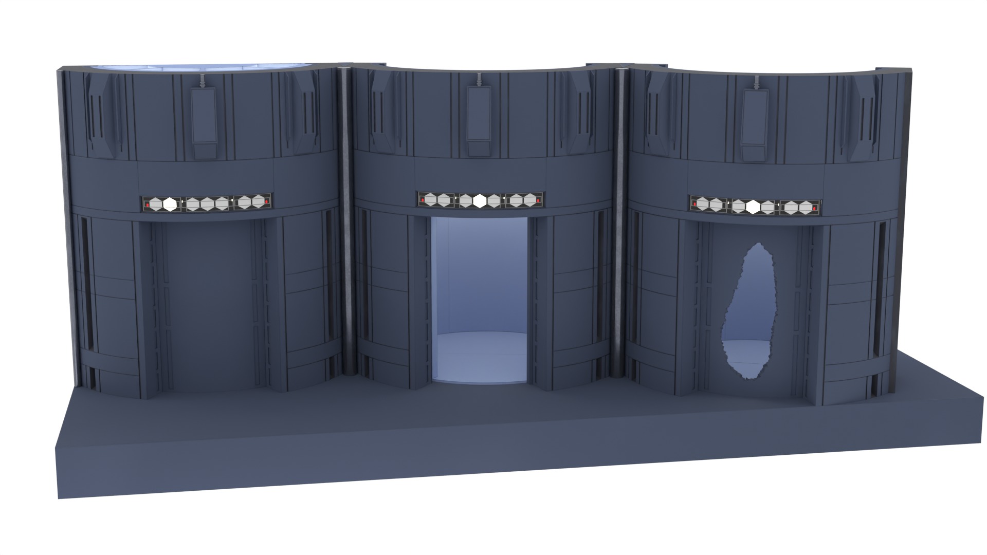 Set 2c - Death Star Elevators 1-6 Scale Hottoys  3D Model Collection_13