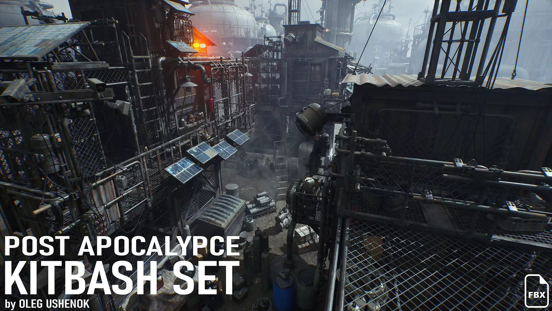 FREE Post Apocalypse Survivor Environment Kitbash set Free 3D model_0