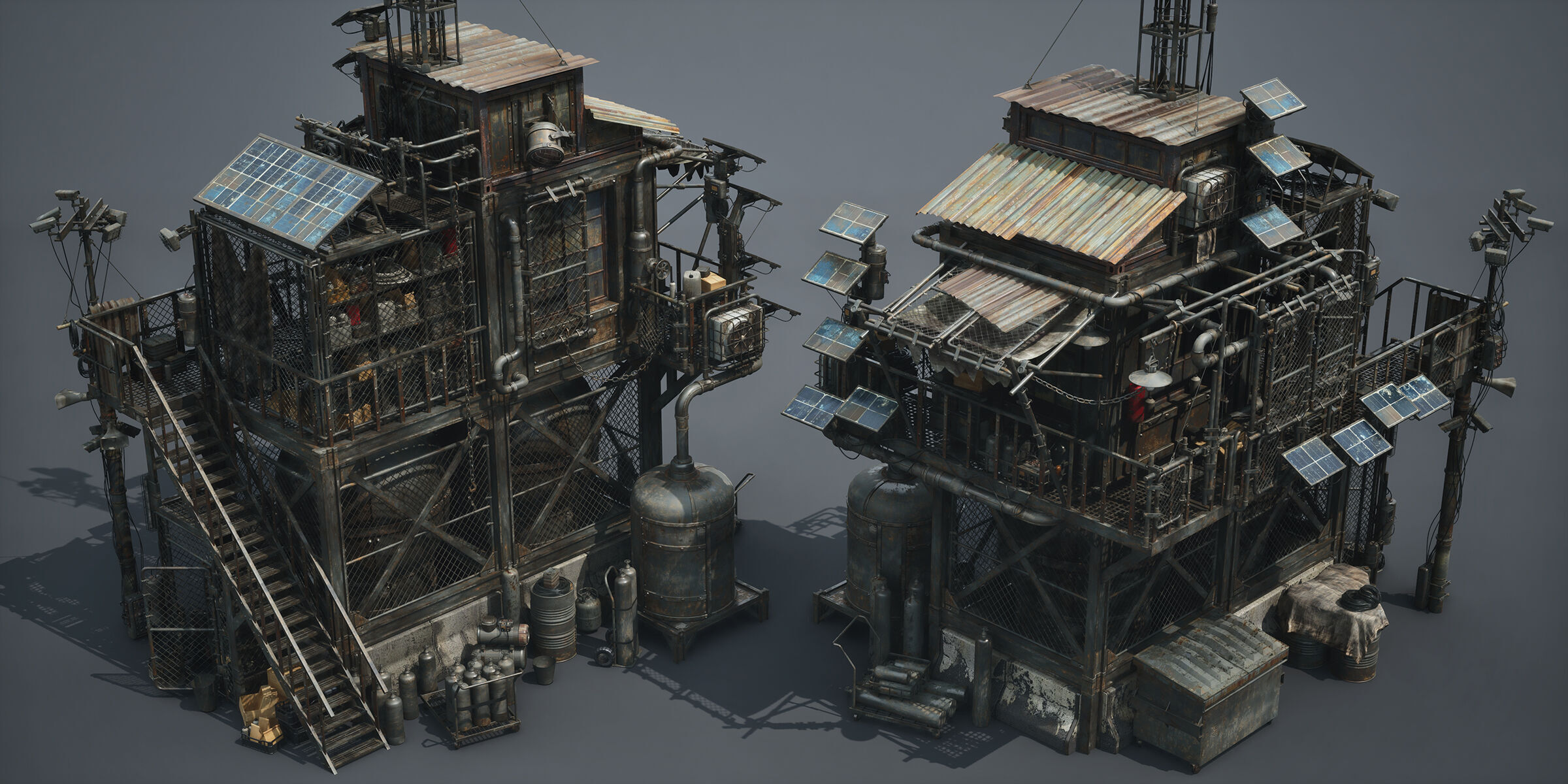 FREE Post Apocalypse Survivor Environment Kitbash set Free 3D model_2