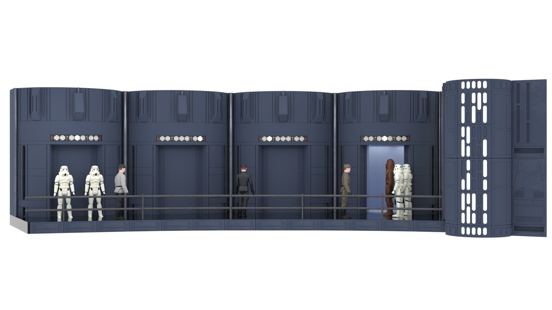 Set 2c - Death Star Elevators 1-18 Scale Kenner Hasbro 3D Model Collection_12