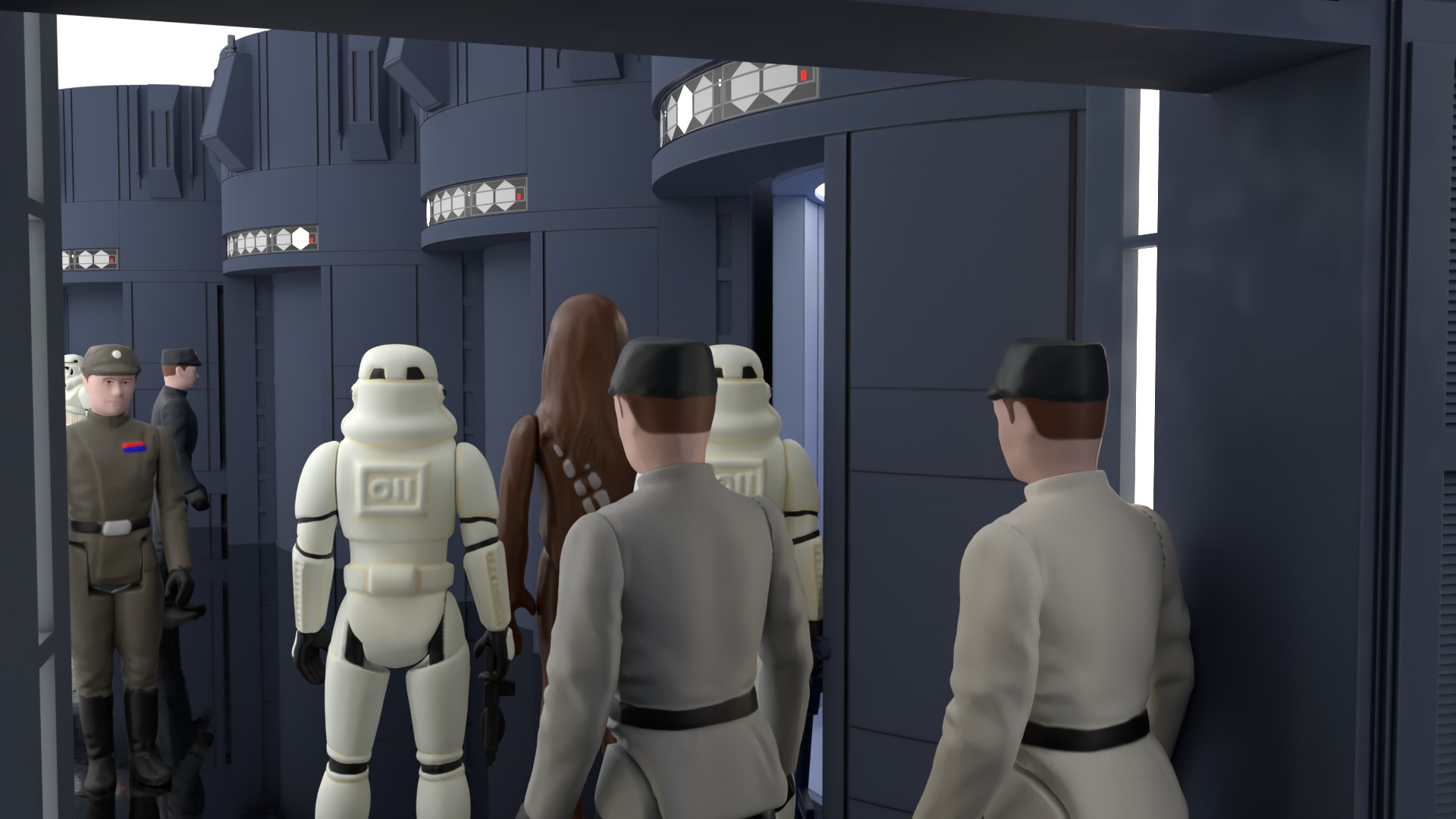 Set 2c - Death Star Elevators 1-18 Scale Kenner Hasbro 3D Model Collection_11