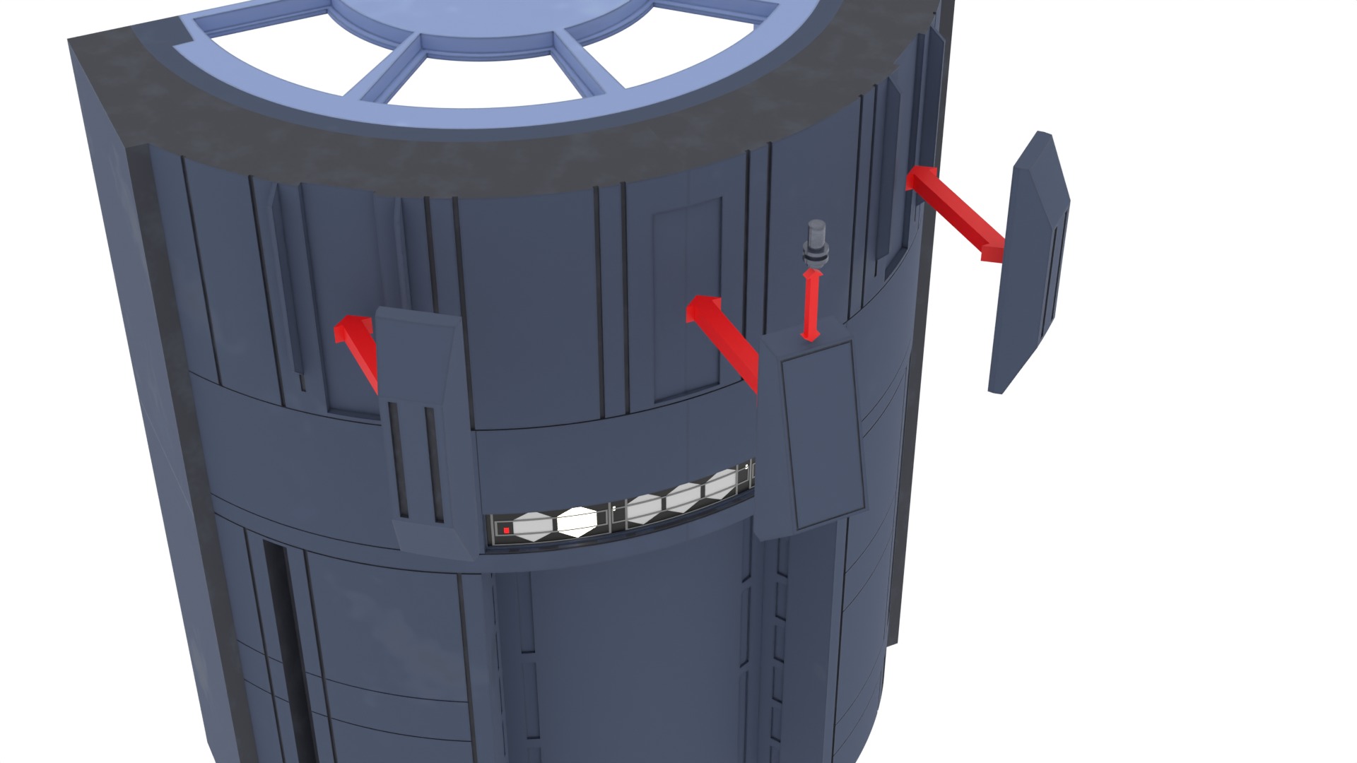 Set 2c - Death Star Elevators 1-18 Scale Kenner Hasbro 3D Model Collection_37