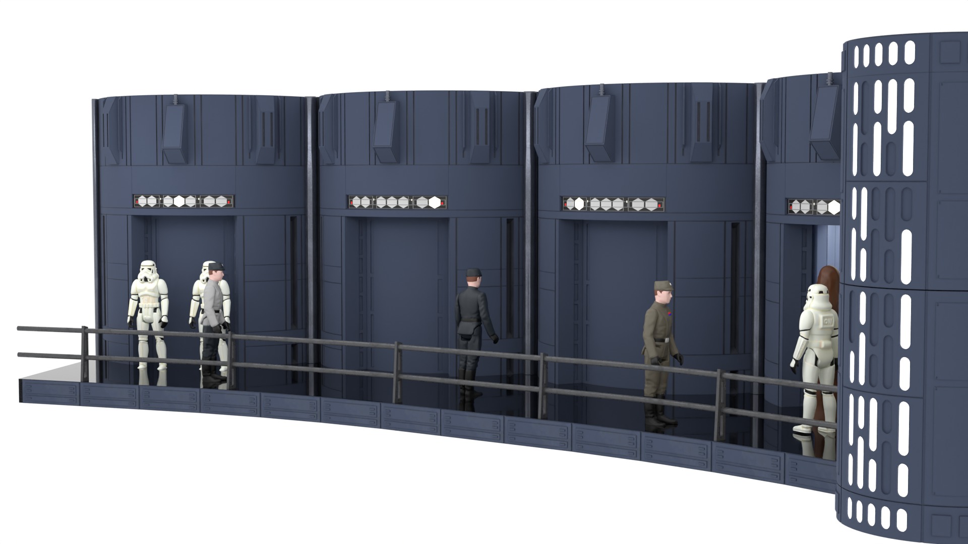 Set 2c - Death Star Elevators 1-18 Scale Kenner Hasbro 3D Model Collection_13