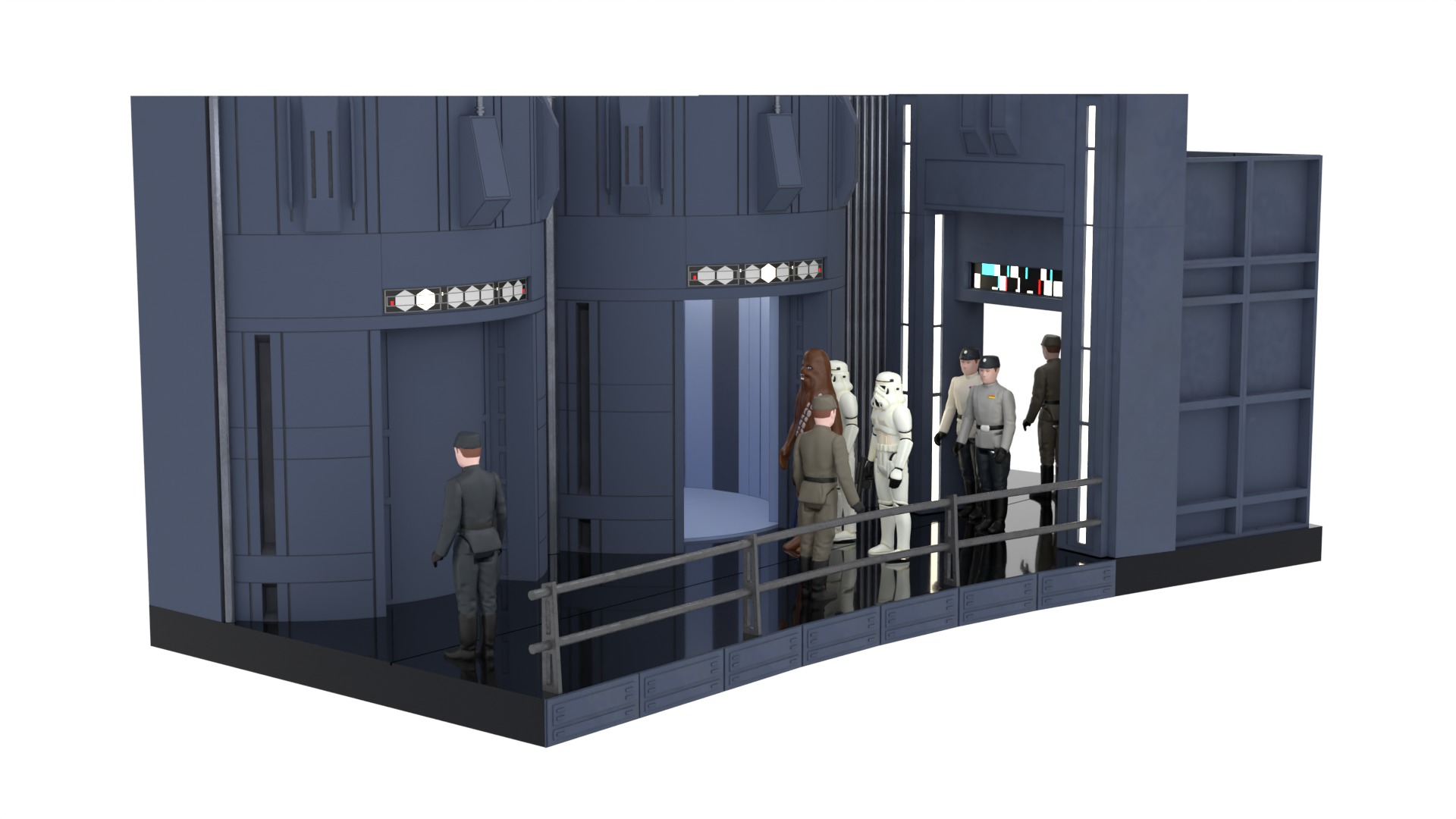 Set 2c - Death Star Elevators 1-18 Scale Kenner Hasbro 3D Model Collection_20
