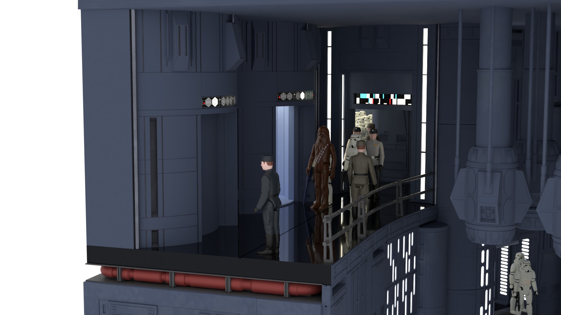 Set 2c - Death Star Elevators 1-18 Scale Kenner Hasbro 3D Model Collection_40