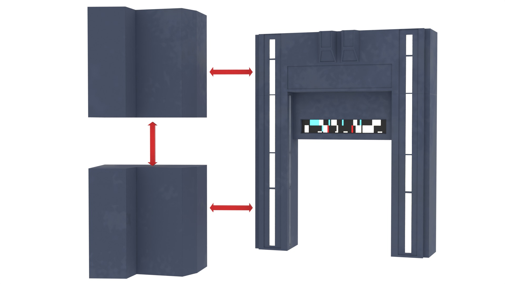 Set 2c - Death Star Elevators 1-18 Scale Kenner Hasbro 3D Model Collection_47