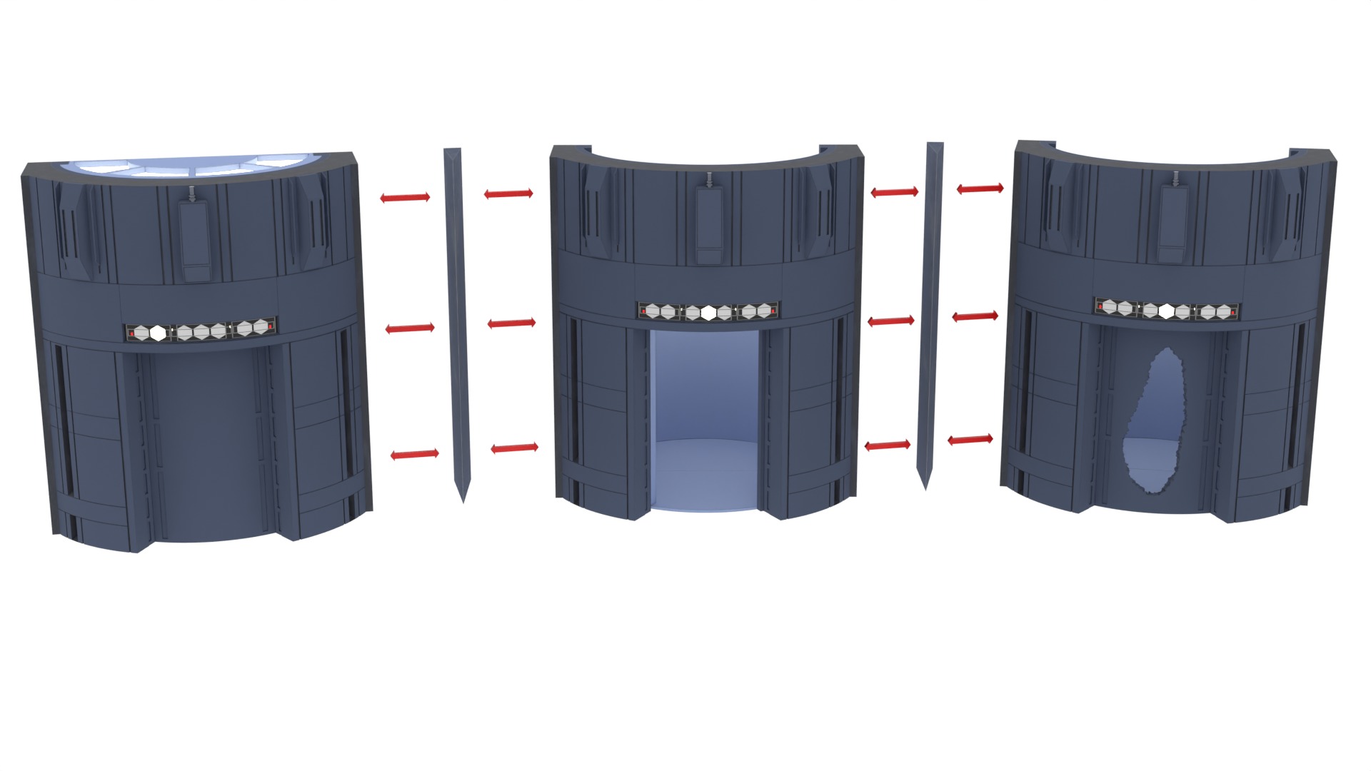 Set 2c - Death Star Elevators 1-18 Scale Kenner Hasbro 3D Model Collection_41