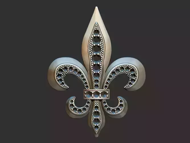 fleur de lis  - Lis Flower With gems