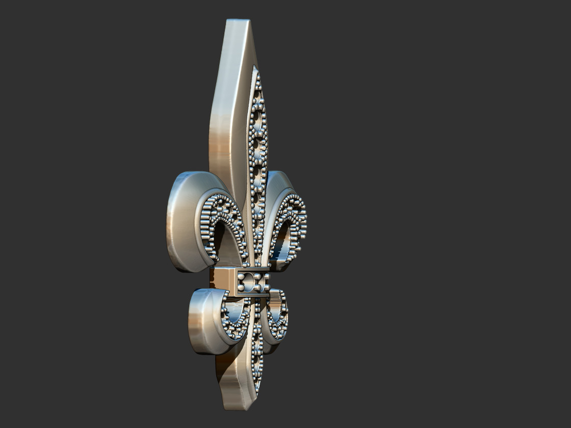 fleur de lis  - Lis Flower With gems 3D print model_3