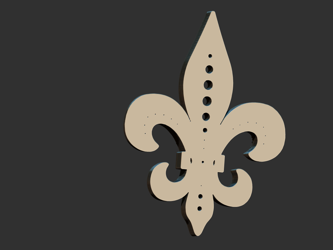 fleur de lis  - Lis Flower With gems 3D print model_5