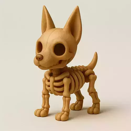Doberman Minimalist Skeletal toy 3D print model