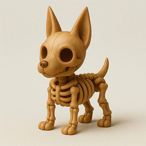 Doberman Minimalist Skeletal toy 3D print model