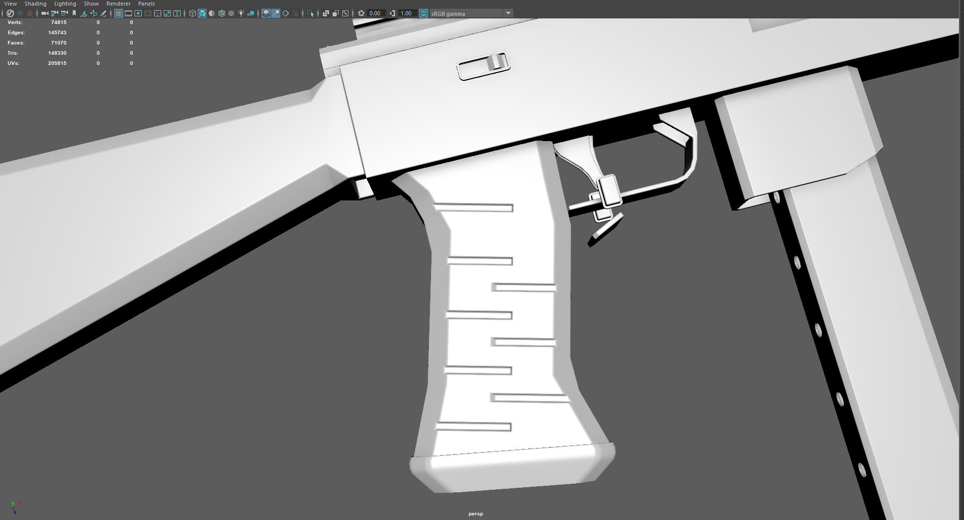 Low Poly Submachine Gun  Low-poly 3D model_2