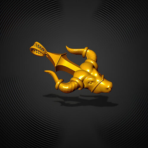Stylized Bull Horn Pendant 3D print model