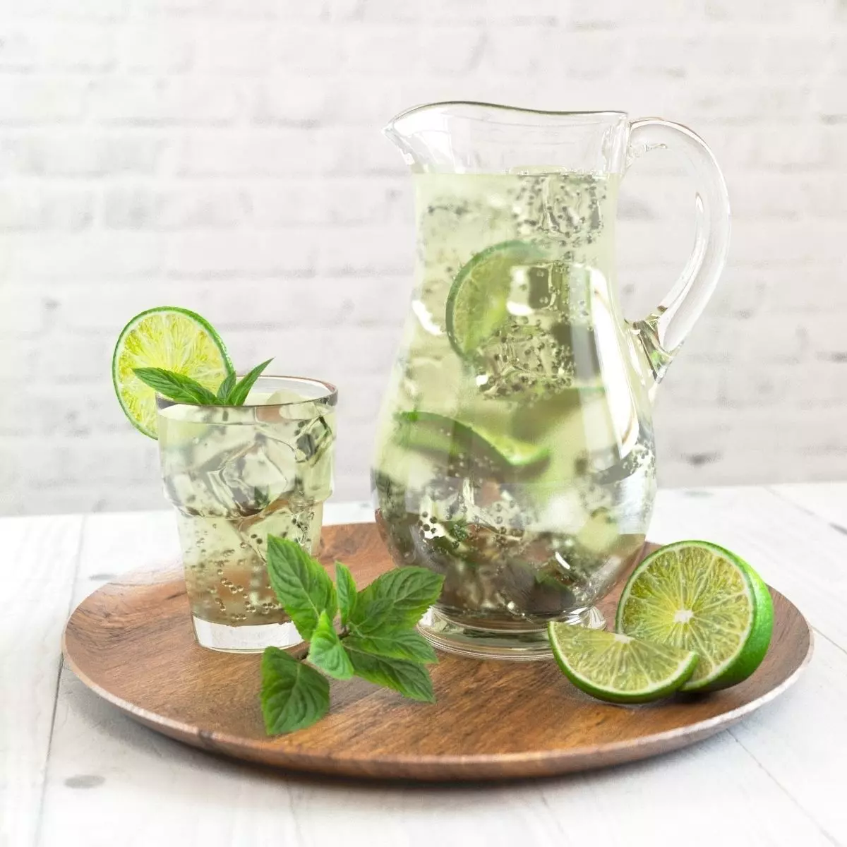 Mojito in a Glass Jug 3D model_0