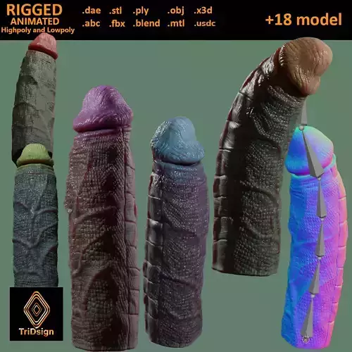 Lizardfolk Penis Rigged Lowpoly and Highpoly