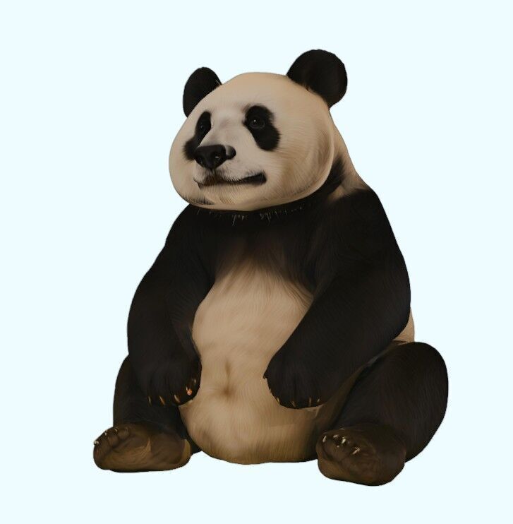 Sitting Panda 3D print model_5