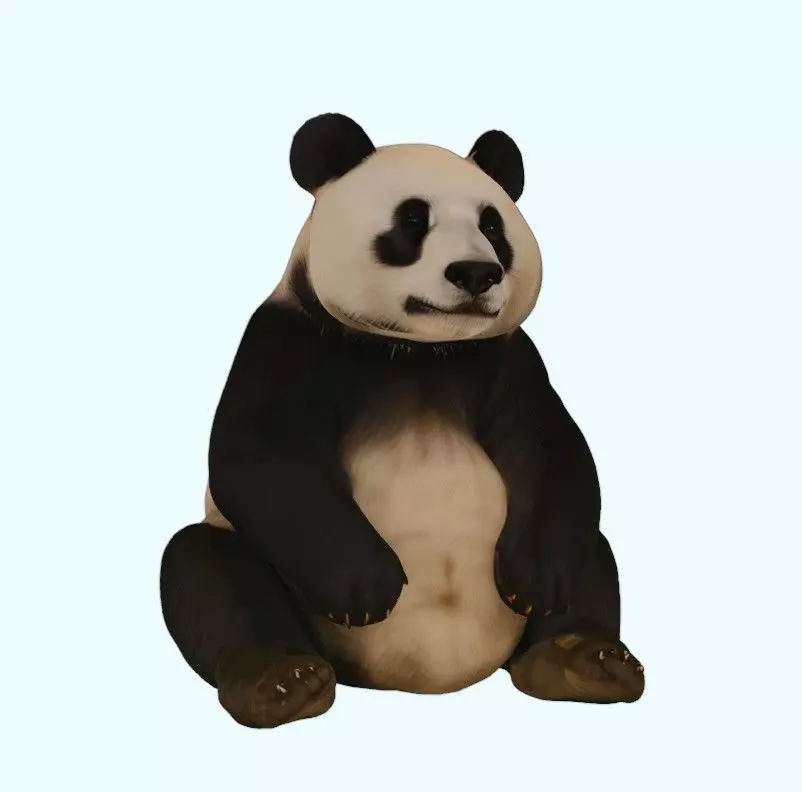 Sitting Panda 3D print model_0