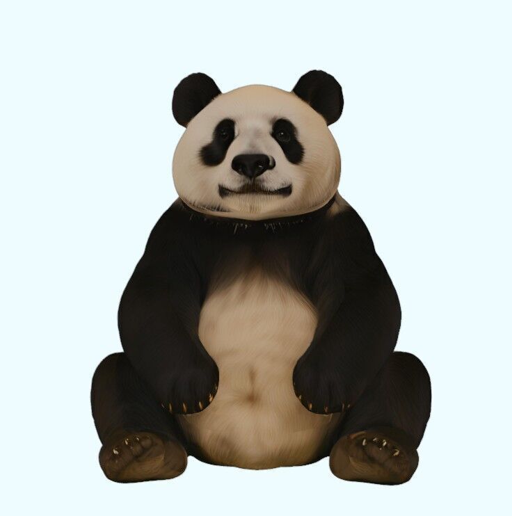 Sitting Panda 3D print model_3