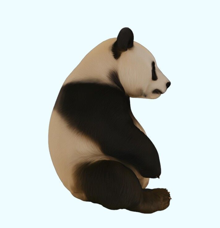 Sitting Panda 3D print model_11