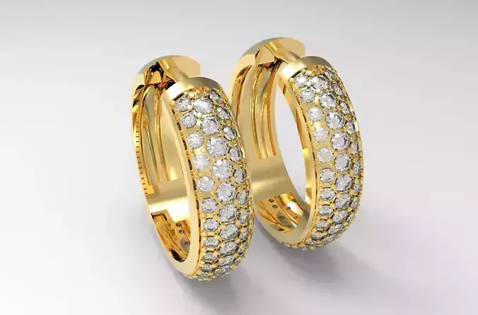 Diamond Paved Hoop Earring