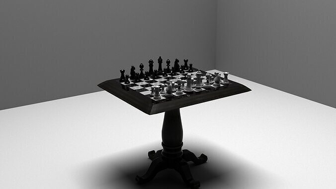 Obsidian Chess Set  Highly Detailed 3D Model 3D model